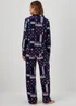 Navy Patchwork Slinky Pyjama Set - Extra small Image 2