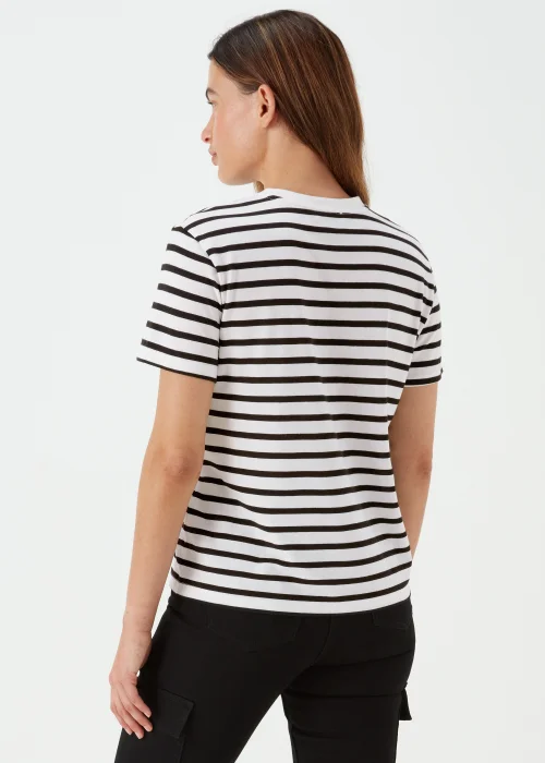 Papaya Petite Black & White Stripe Amore Print T-Shirt - 6 Image 2