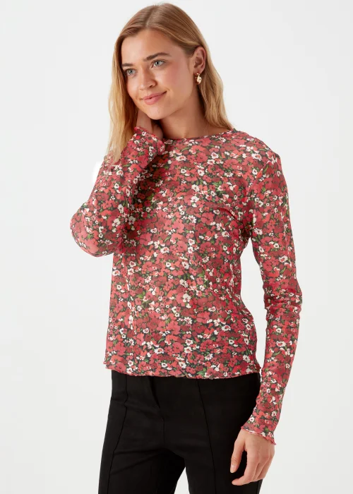 Papaya Petite Multicoloured Floral Mesh Top - Size 6 Image 1