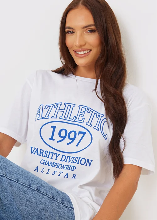 In the Style Gemma Atkinson White Print T-Shirt - Size 6-8 Image 4