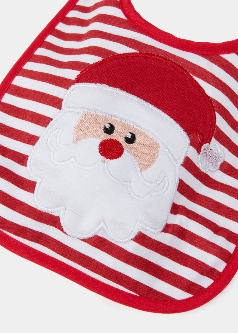 Red Stripe Musical Christmas Santa Bib - One Size Image 2