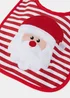 Red Stripe Musical Christmas Santa Bib - One Size Image 2
