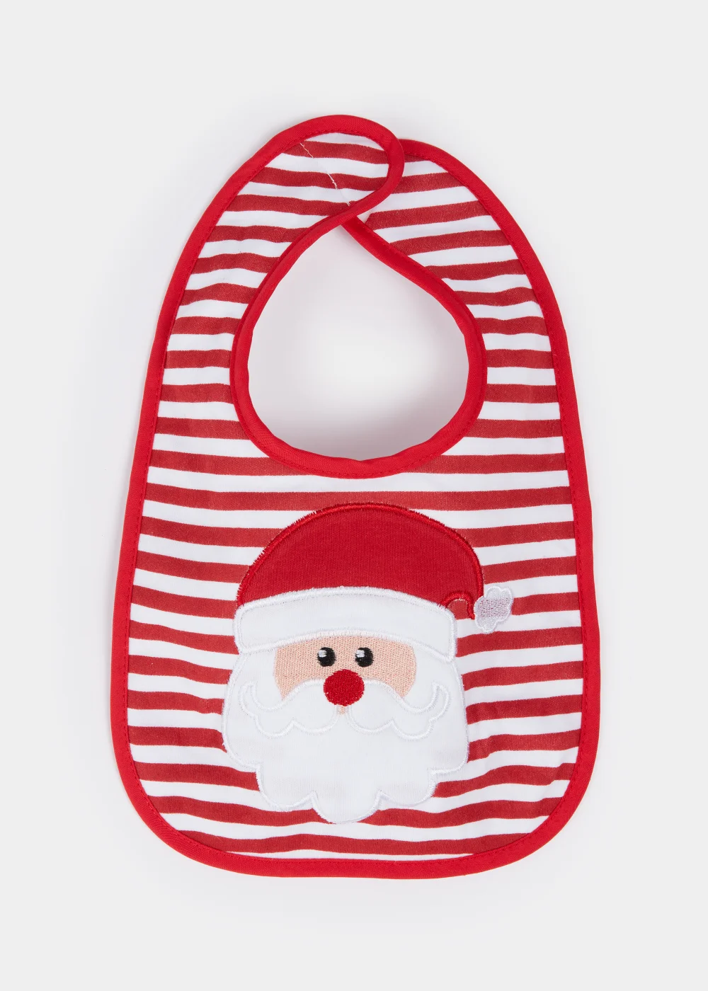 Red Stripe Musical Christmas Santa Bib - One Size Image 1