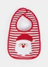 Red Stripe Musical Christmas Santa Bib - One Size Image 1