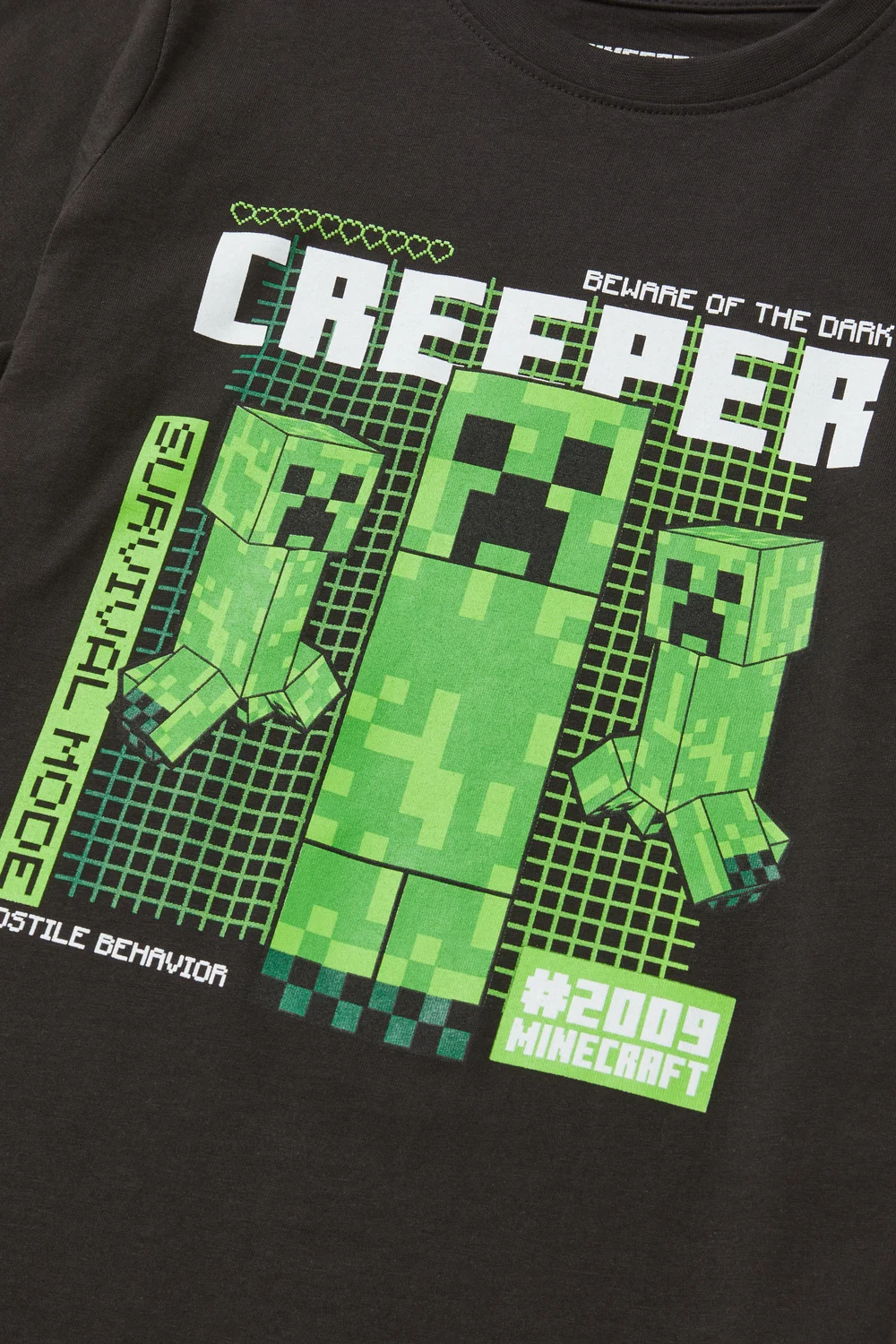 Kids Black Minecraft Creeper T-Shirt (5-12yrs) - Age 5 - 6 Years Image 2