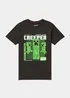 Kids Black Minecraft Creeper T-Shirt (5-12yrs) - Age 5 - 6 Years Image 1