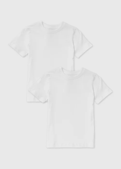 Kids 2 Pack White School T-Shirts (3-16yrs) - 4 Yrs Image 1