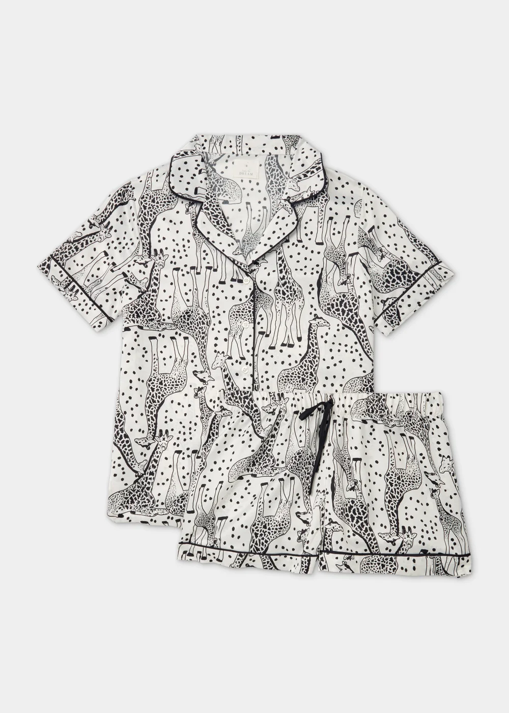 Cream Giraffe Satin Pyjama Set - Size 8 Image 4