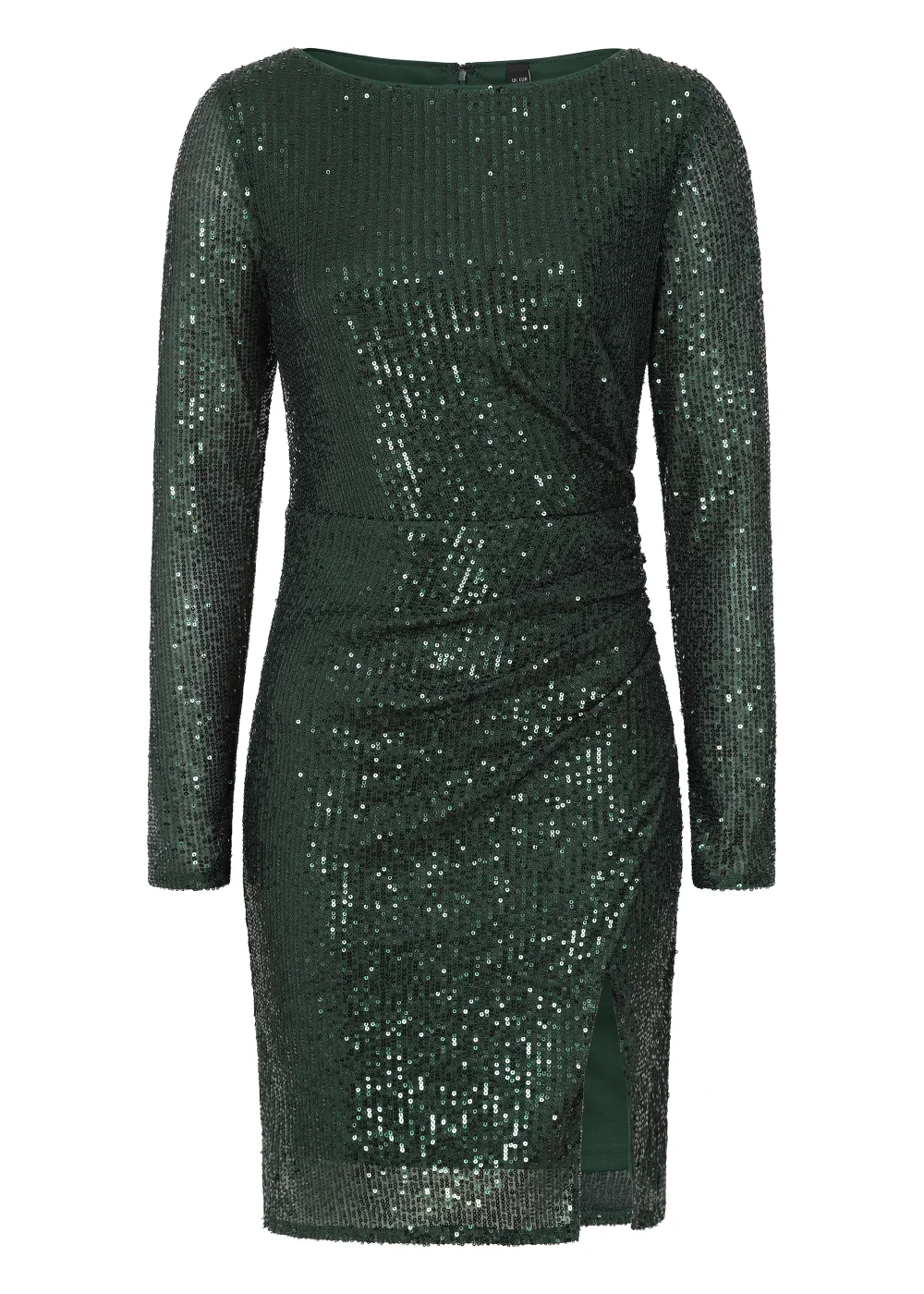 Little Mistress Emerald Green Sequin Wrap Mini Dress - 16 Image 5
