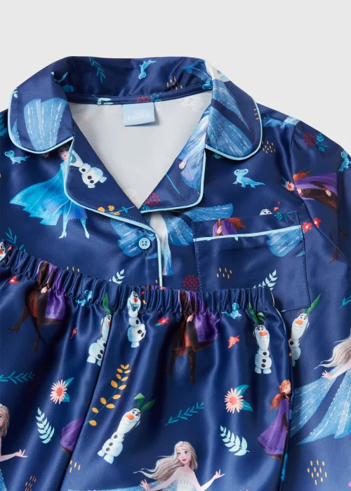 Kids Blue Frozen Blue Print Satin Pyjama Set (2-9yrs) - Age 7 Years Image 2