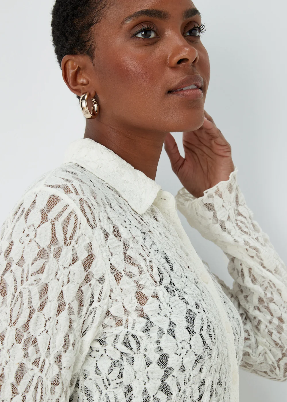 Ivory Lace Shirt - 8 Image 3