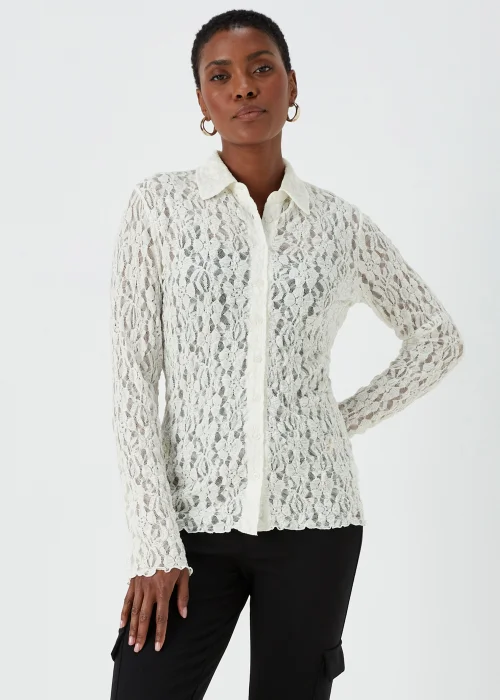 Ivory Lace Shirt - 8 Image 1