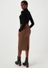 Burgundy Textured Jersey Midi Skirt - Size 8 Image 2