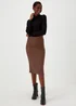 Burgundy Textured Jersey Midi Skirt - Size 8 Image 1