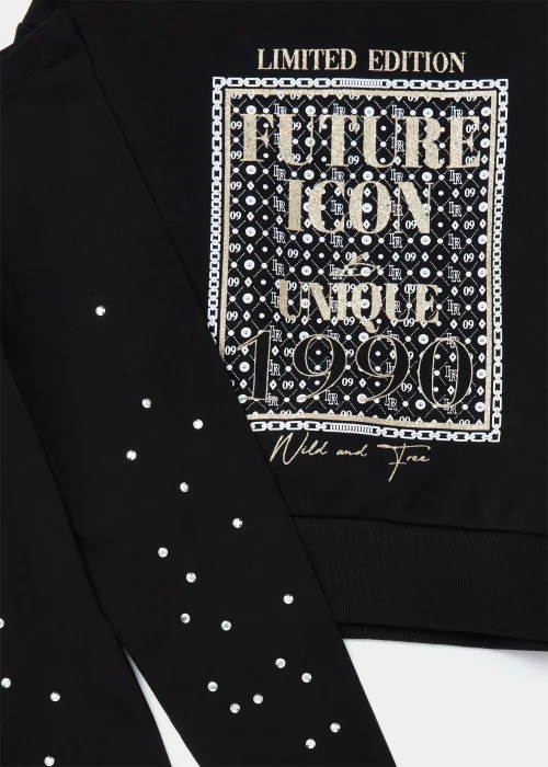 Girls Black Future Icon Sweatshirt & Leggings Set (4-13yrs) - 4 Yrs Image 2