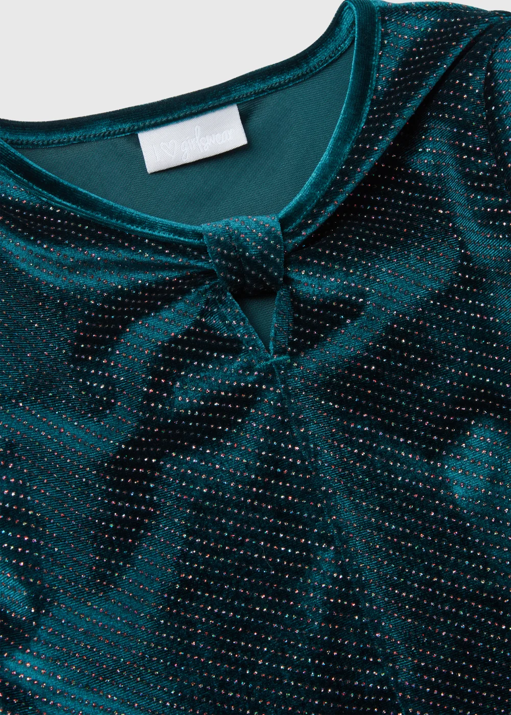 Girls Teal Velvet Glitter Dress (4-13yrs) - 4 Yrs Image 2