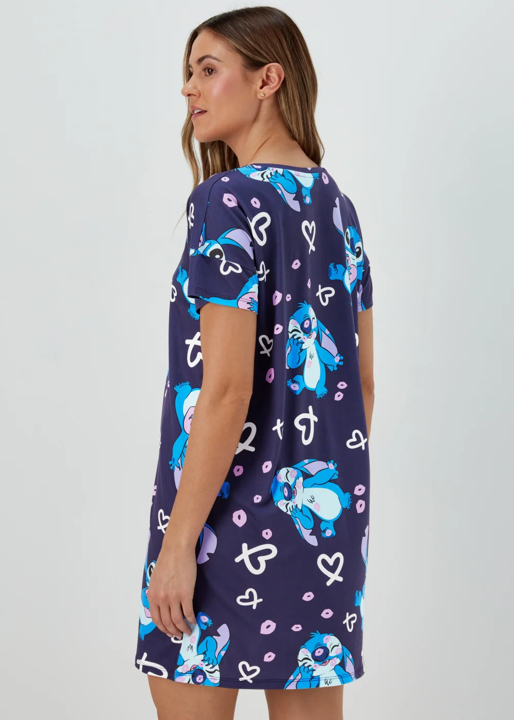 Navy Stitch Print Nightie - Extra small Image 2