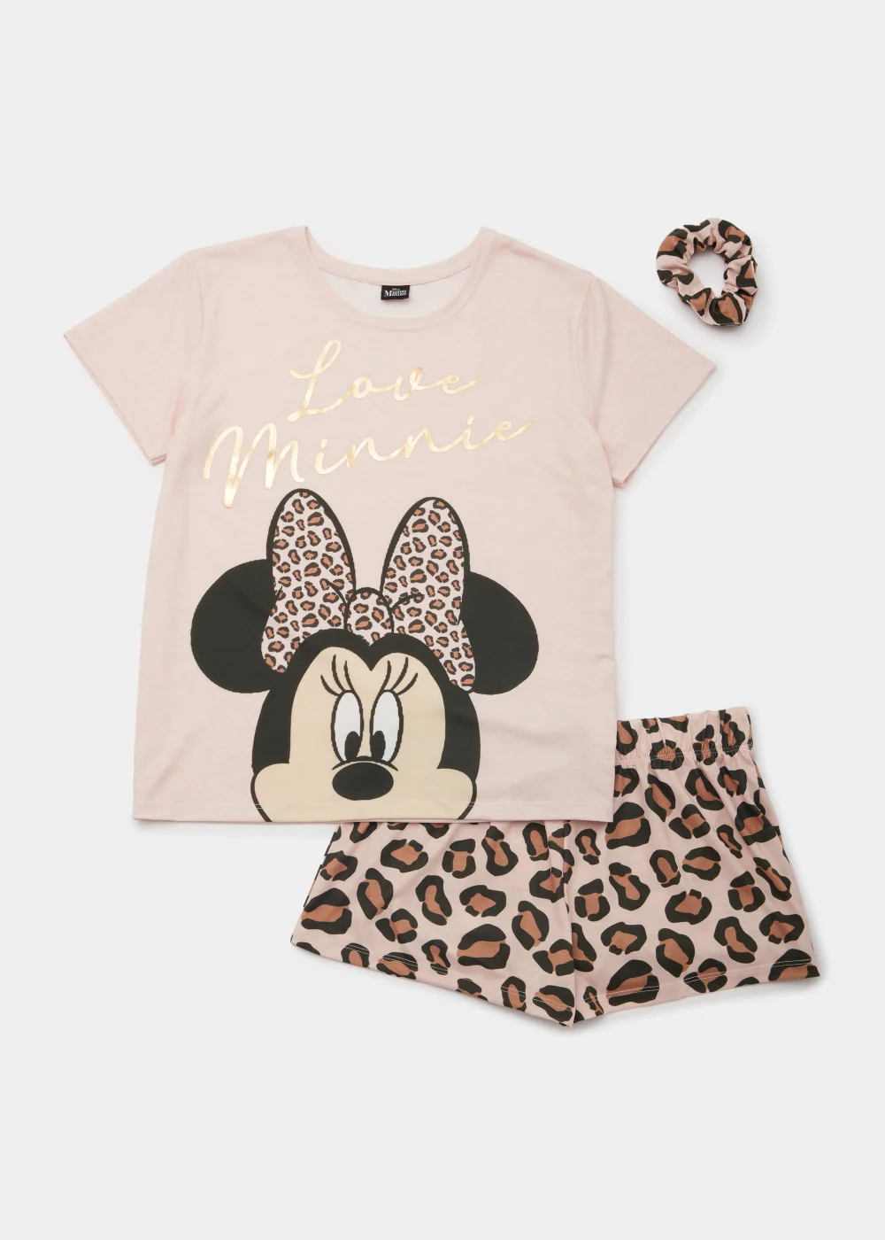 Pink Disney Minnie Mouse Short Pyjama & Scrunchie Set - Extra small Image 4
