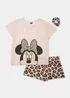 Pink Disney Minnie Mouse Short Pyjama & Scrunchie Set - Extra small Image 4
