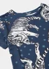 Girls Mini Me Navy Tiger Oversized Pyjama Set (4-13yrs) - Age 4 Years Image 2