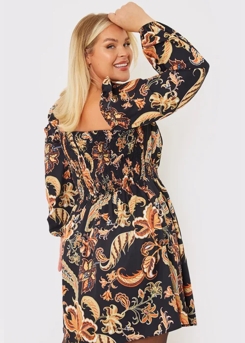 In the Style Jess Millichamp Curve Multicoloured Paisley Shirred Dress - 14 Image 5