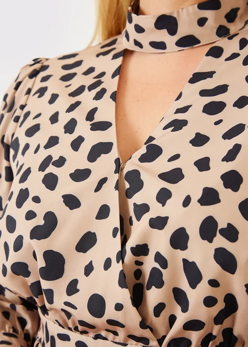 In the Style Jess Millichamp Curve Leopard Print High Neck Midaxi Dress - Size 14 Image 4