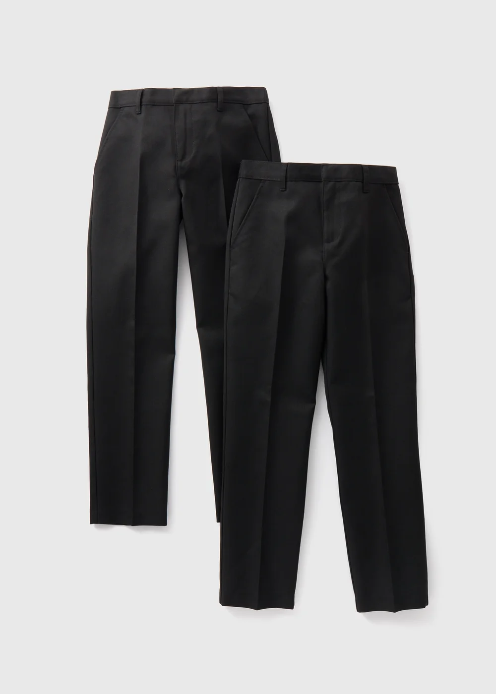 Boys 2 Pack Black Slim Fit Long Length School Trousers (3-16yrs) - 4 Yrs Image 1
