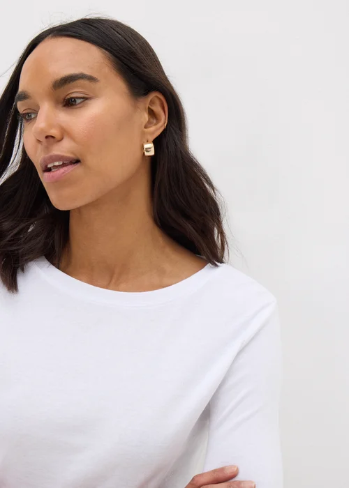 White 3/4 Sleeve Perfect T-Shirt - 8 Image 2