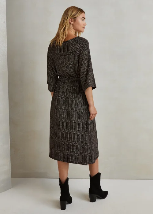 Monochrome Black V-Neck Raglan Sleeve Midi Dress - 8 Image 2