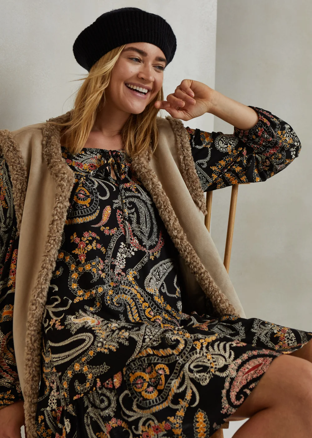 Black Paisley Square Neck Peplum Mini Dress - 8 Image 4