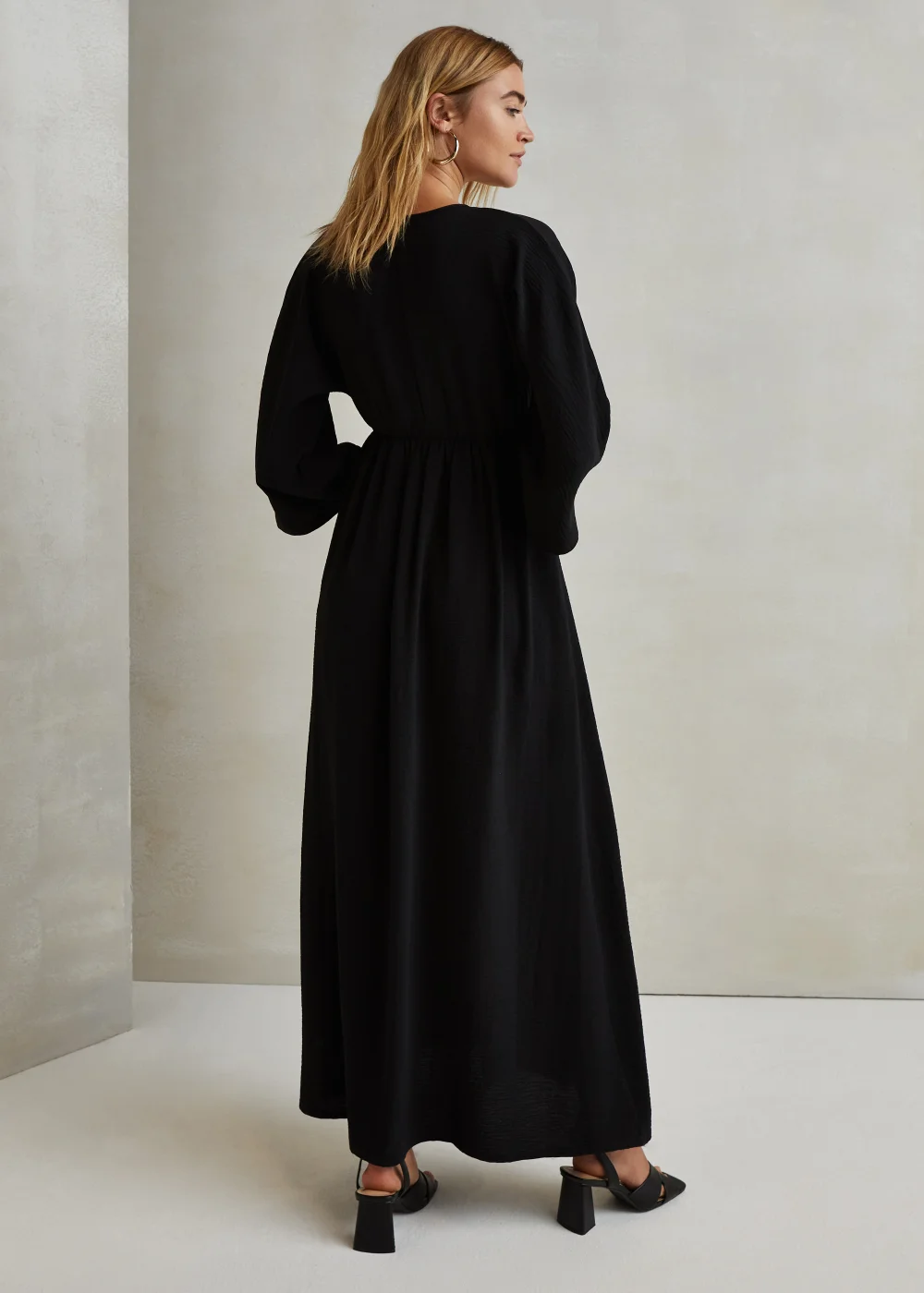 Black Kimono Sleeve Maxi Dress - 8 Image 2
