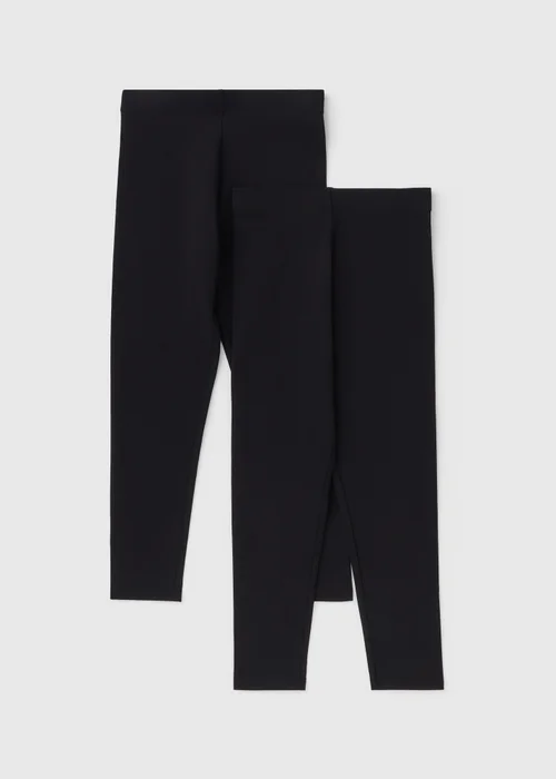2 Pack Black Leggings (7-15yrs) - Age 7 Years Image 1