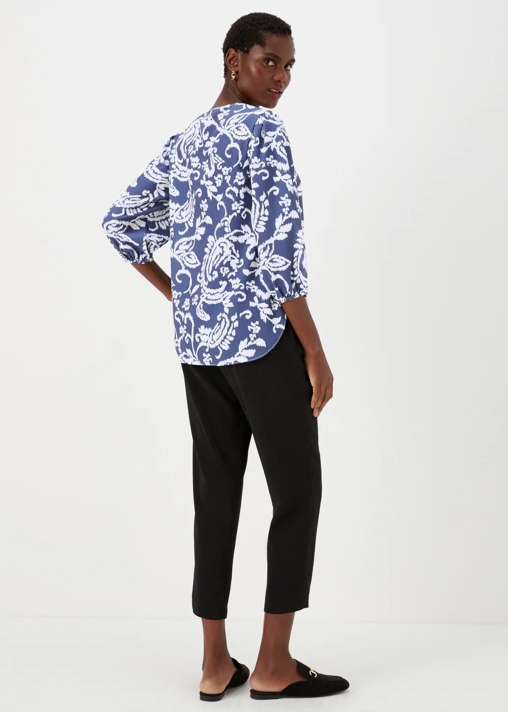 Indigo Print Bubble Box Top - Size 8 Image 2