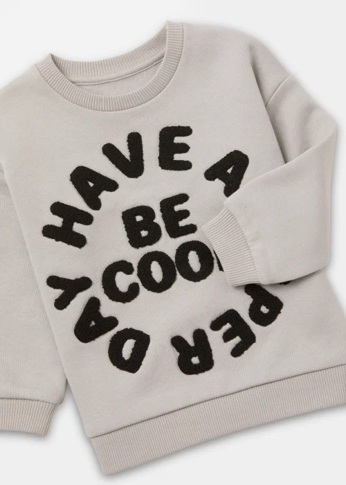 Boys Grey Cool Crewneck Sweatshirt (9mths-6yrs) - 9-12 months Image 2