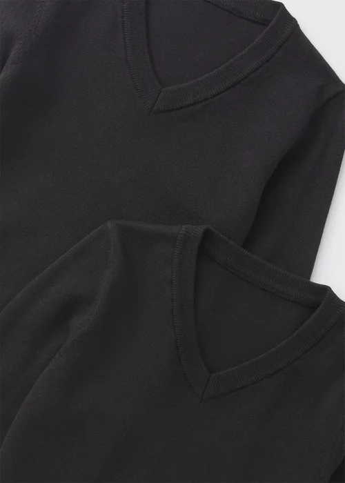 2 Pack Kids Black School Knit Jumpers (3-13yrs) - Age 4 Years Image 2