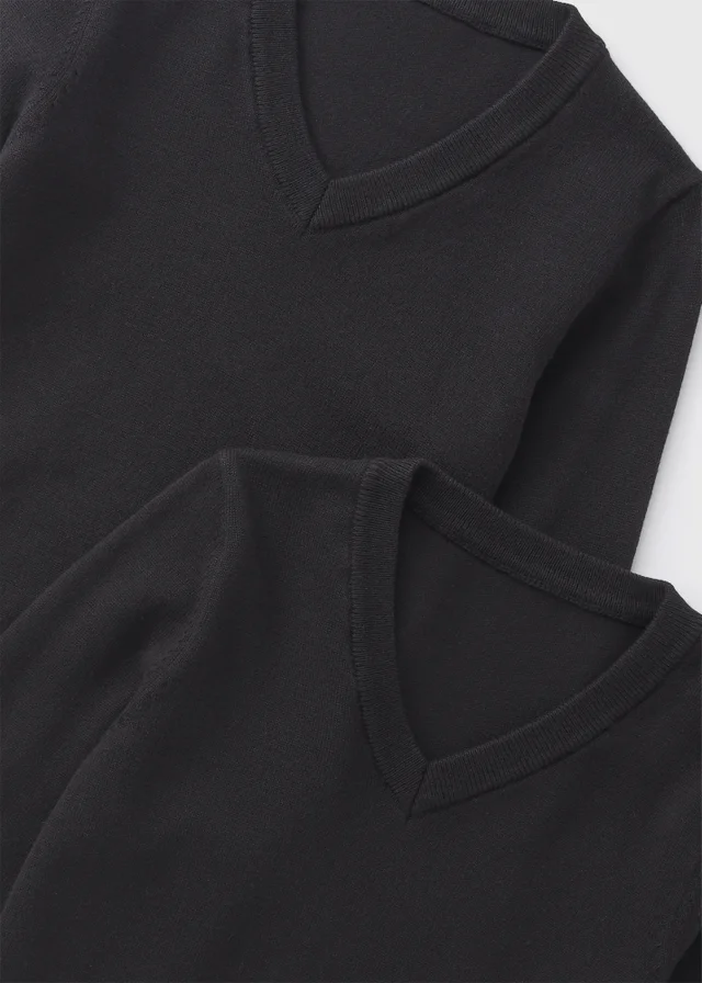 2 Pack Kids Black School Knit Jumpers (3-13yrs)
