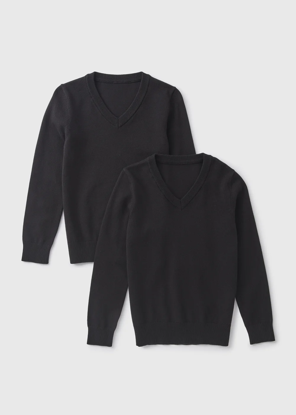 2 Pack Kids Black School Knit Jumpers (3-13yrs) - Age 4 Years Image 1