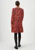 Red Floral Print Viscose Mini Dress - 8 Image 2
