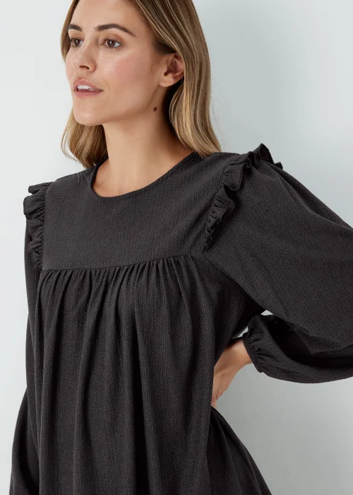 Black Crinkle Mini Dress - 8 Image 3