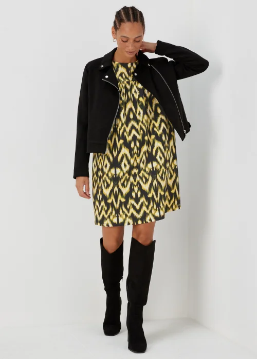 Green Aztec Print Crinkle Mini Dress - 8 Image 4