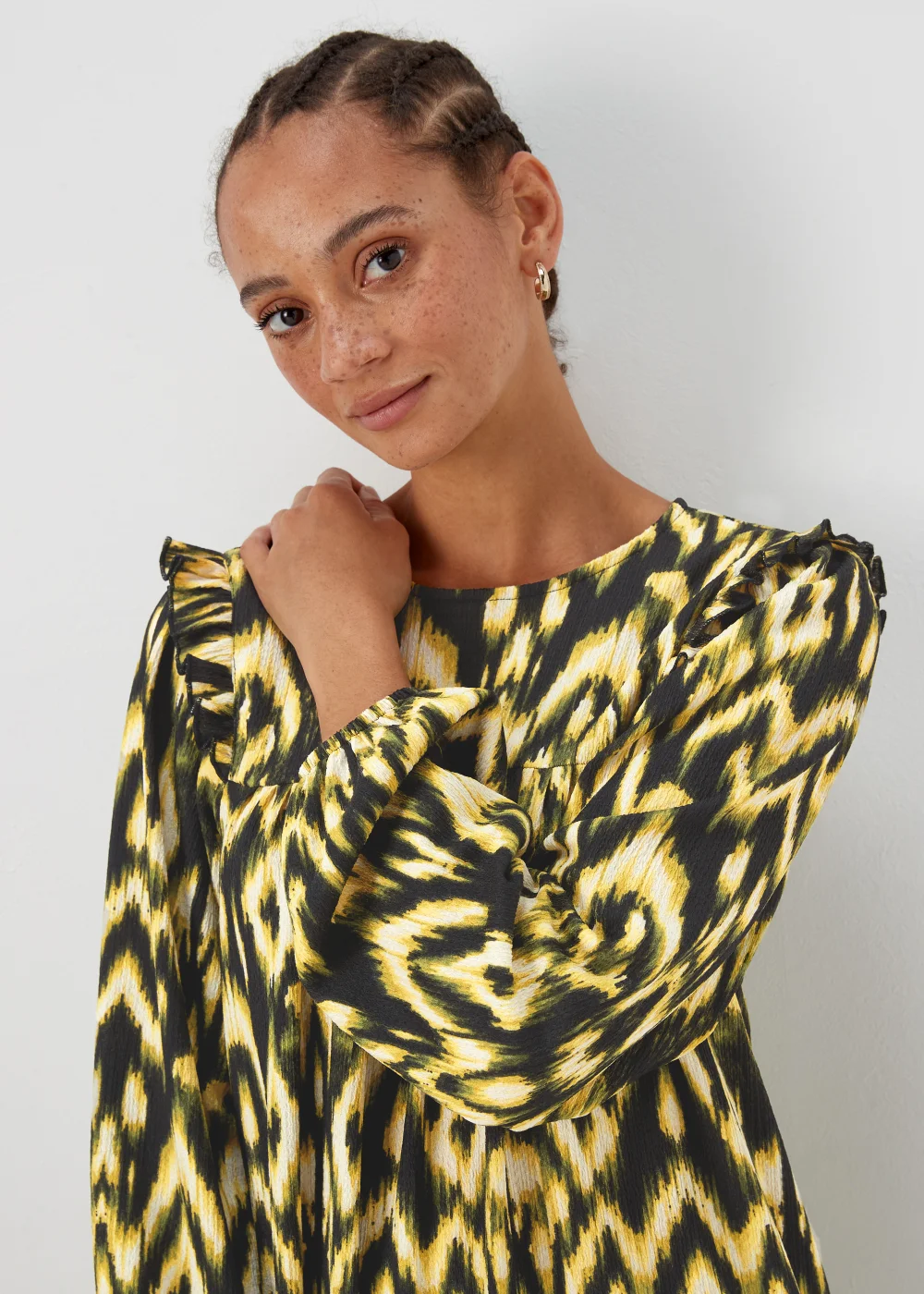 Green Aztec Print Crinkle Mini Dress - 8 Image 3