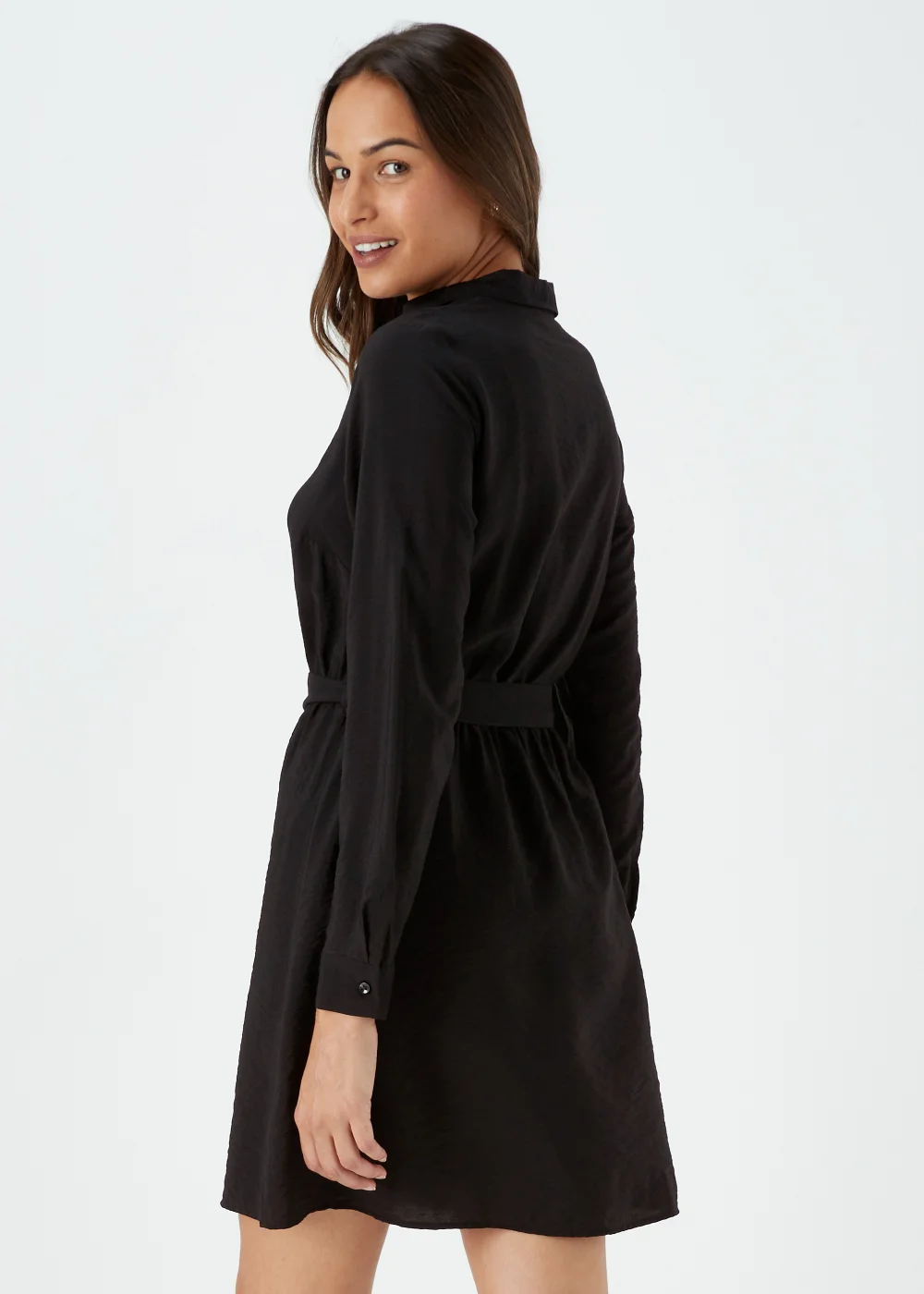 Black Tie Shirt Dress - 8 Image 2