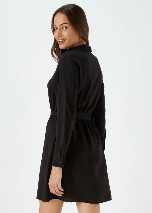 Black Tie Shirt Dress - 8 Image 2