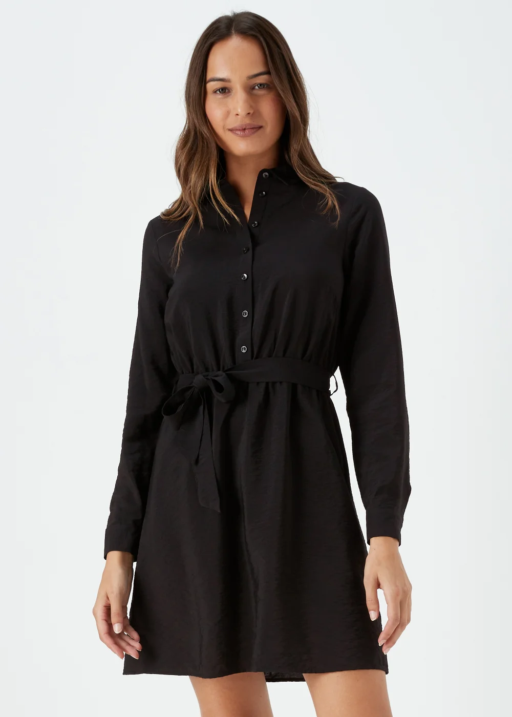 Black Tie Shirt Dress - 8 Image 1