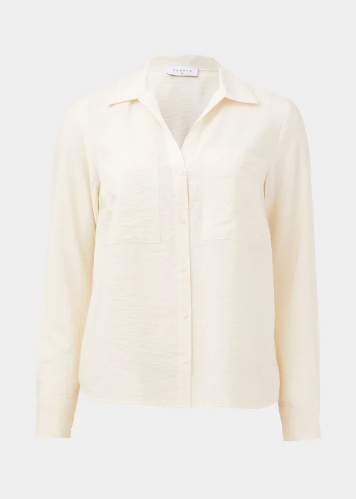 Cream Long Sleeve Utility Shirt - 8 Image 5