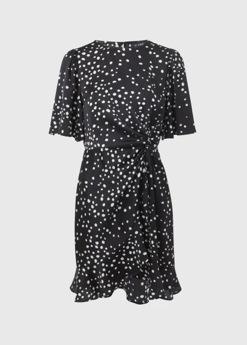 Et Vous Black Spot Print Wrap Mini Dress - 8 Image 5