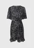 Et Vous Black Spot Print Wrap Mini Dress - 8 Image 5