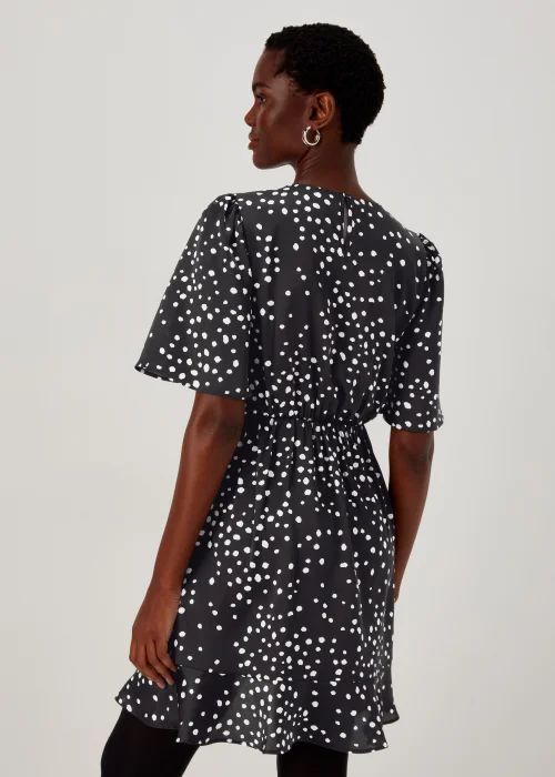 Et Vous Black Spot Print Wrap Mini Dress - 8 Image 2