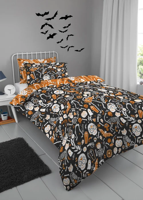 Bedlam Halloween Day of the Dead Duvet Cover Set - Single Image 1
