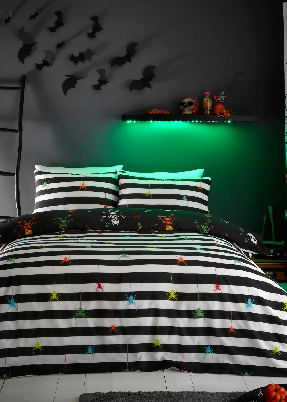 Bedlam Halloween Dancing Skeletons Duvet Cover Set - Single Image 2